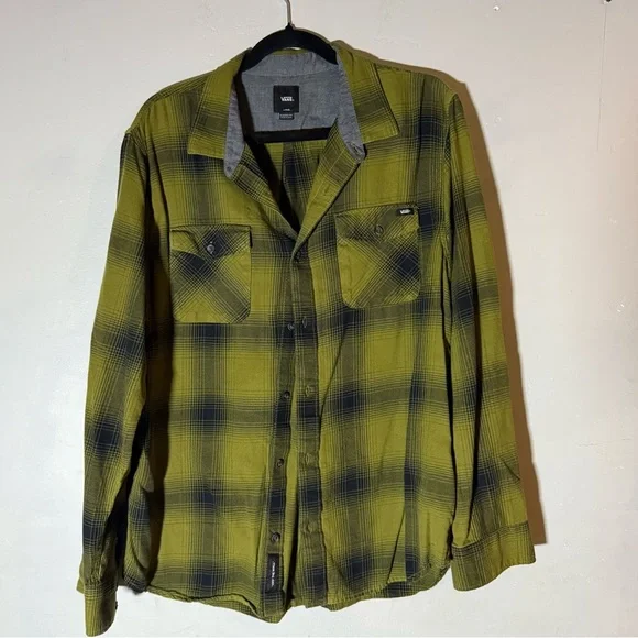 Vans Sycamore Flannel Button Down Long Sleeve Green - Picture 1 of 6